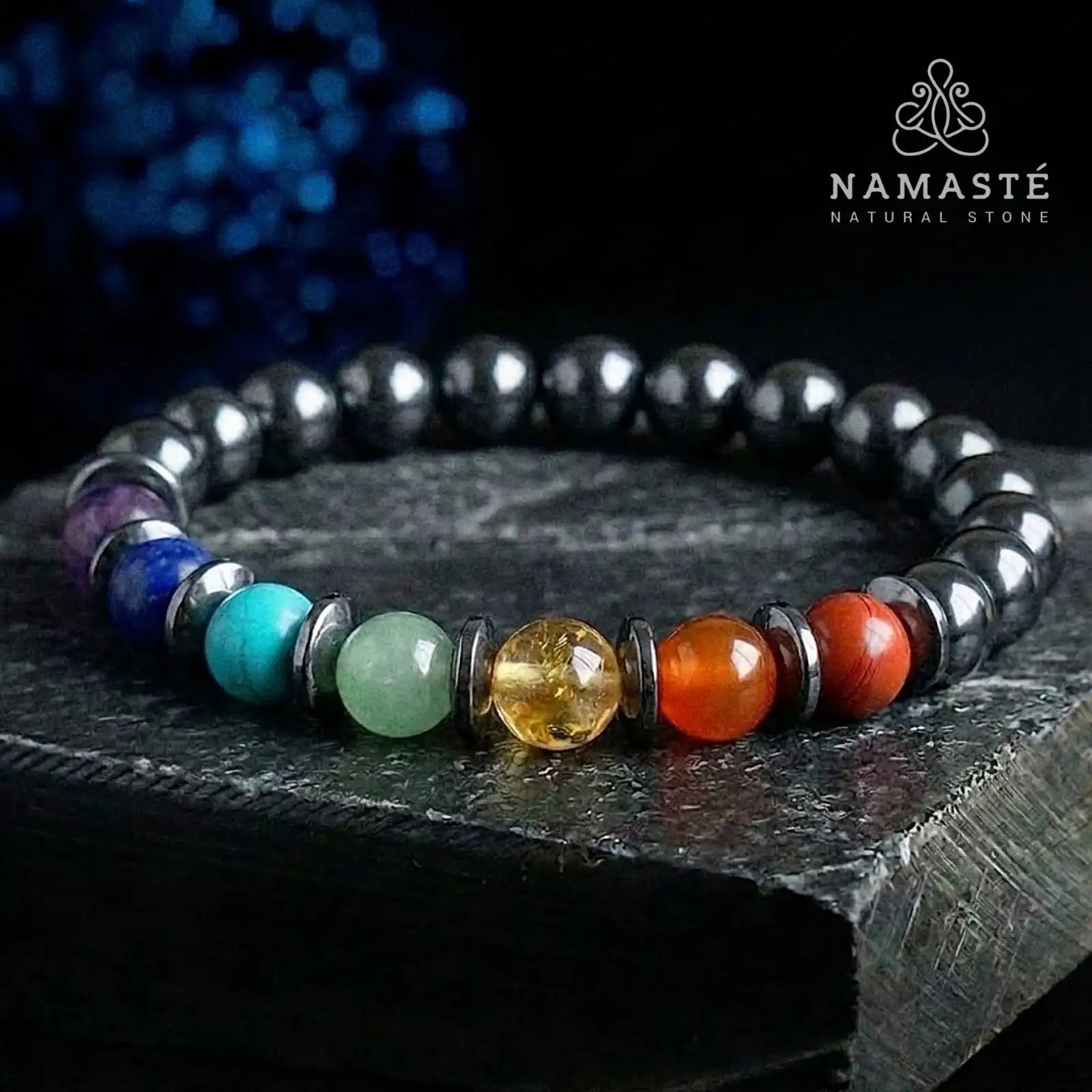 Pulsera 7 Chakras con Hematita